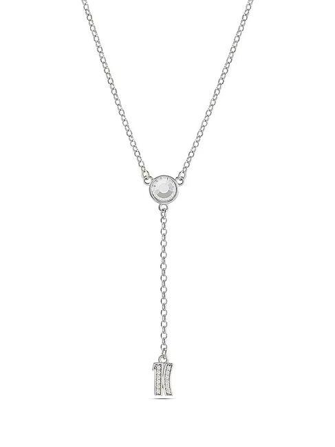 BROADWAY Necklace with logo charm and zircons steel - Necklaces