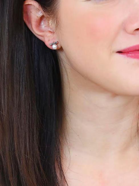 TIMELESS Pearl earrings steel - Earrings