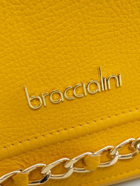 NORA Leather shoulder bag with flap yellow - Women’s Bags