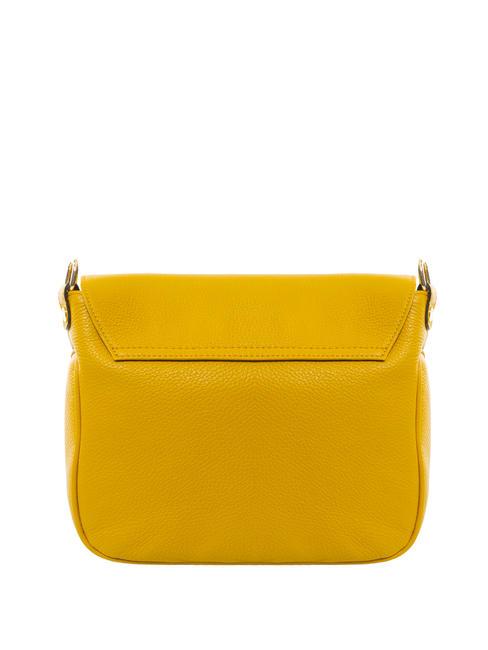 NORA Leather shoulder bag with flap yellow - Women’s Bags