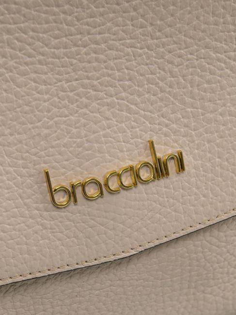 NAOMI Leather shoulder bag with flap face powder - Women’s Bags