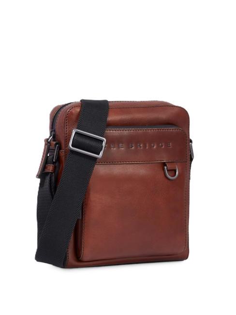 DAMIANO  Leather bag Brown / Ruthenium - Over-the-shoulder Bags for Men