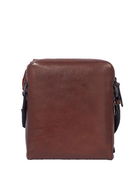 DAMIANO  Leather bag Brown / Ruthenium - Over-the-shoulder Bags for Men