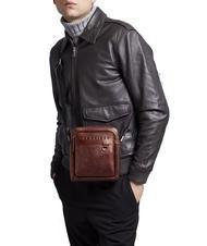 THE BRIDGE DAMIANO  Leather bag Brown / Ruthenium - Over-the-shoulder Bags for Men - 5