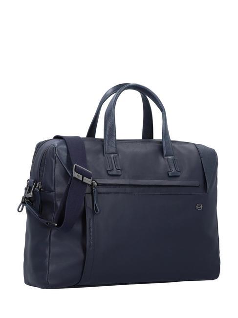 PAN  15.6" leather laptop briefcase blue - Work Briefcases