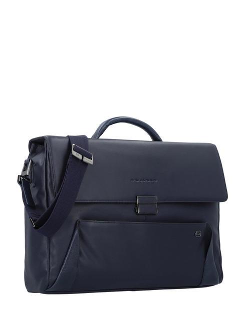 PAN  15" PC briefcase, in leather blue - Work Briefcases