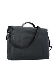 PIQUADRO PAN  15" PC briefcase, in leather Black - Work Briefcases - 3