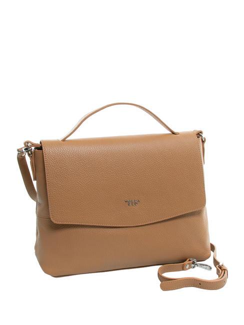 CICLAMINO Hammered leather briefcase bag camel - Women&rsquo;s Bags