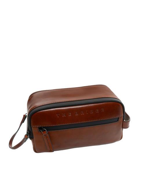 DAMIANO Leather beauty Brown / Ruthenium - Beauty Case