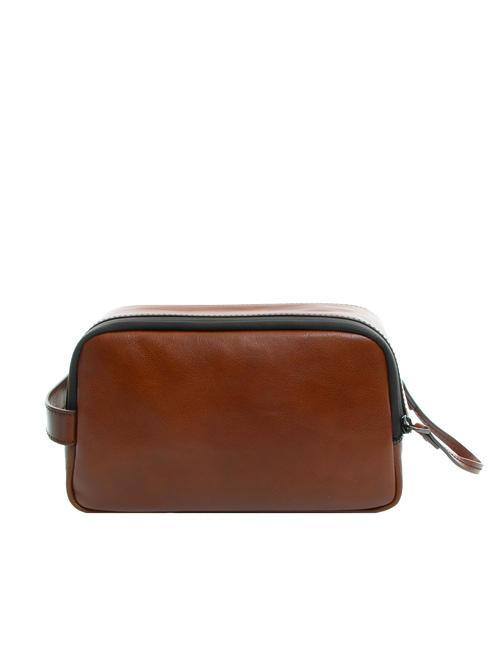DAMIANO Leather beauty Brown / Ruthenium - Beauty Case