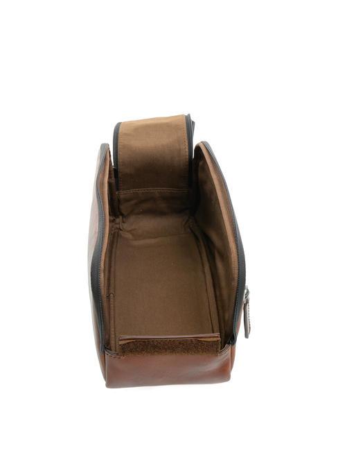 DAMIANO Leather beauty Brown / Ruthenium - Beauty Case