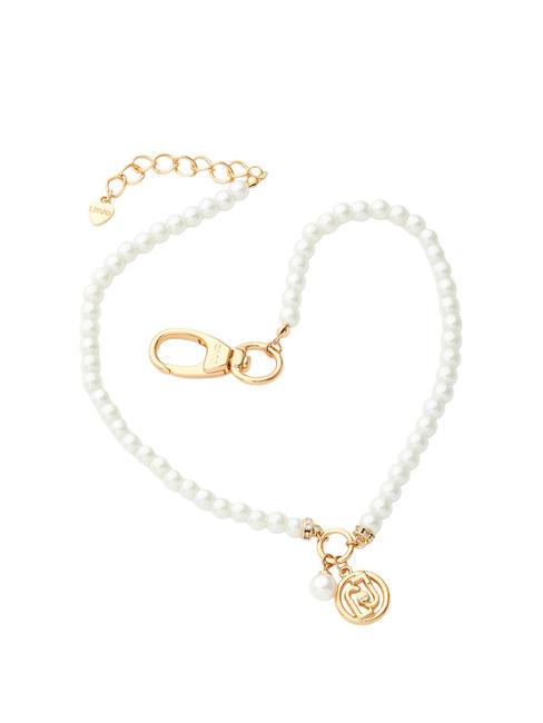 PEARL Necklace with charm gold rose - Necklaces