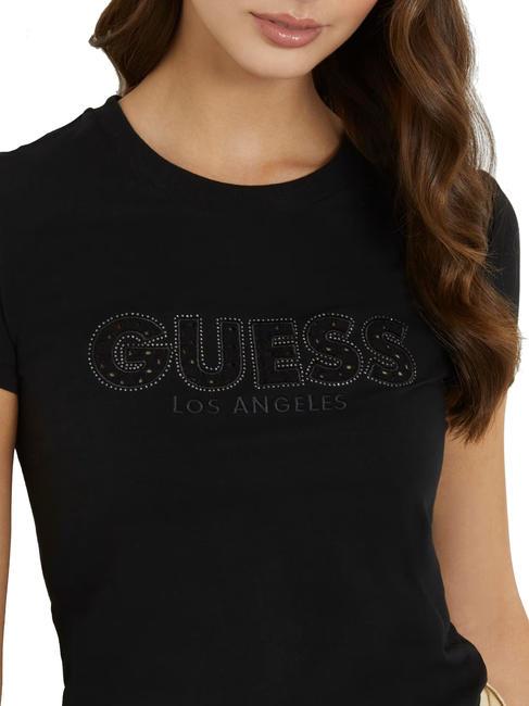 SANGALLO Stretch cotton T-shirt jetbla - T-shirt