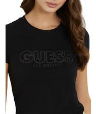 GUESS SANGALLO Stretch cotton T-shirt jetbla - T-shirt - 3