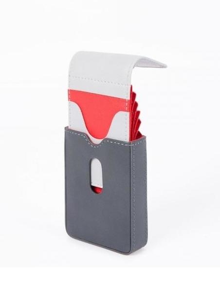 URBAN Leather card holder Grey - Men’s Wallets