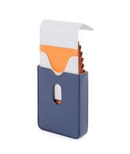 PIQUADRO URBAN Leather card holder BLUE / GRAY - Men’s Wallets - 3