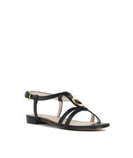 COCCINELLE CHARA SMOOTH Flat leather sandals Black - Women’s shoes - 3
