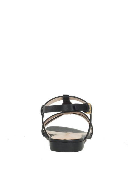 CHARA SMOOTH Flat leather sandals Black - Women’s shoes