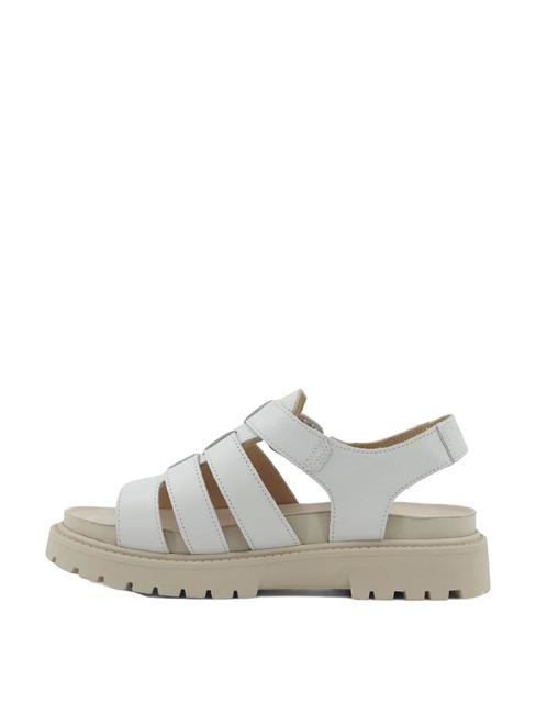 CLAIREMONT WAY Buckle sandals white full grain - Women’s shoes