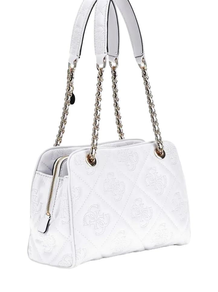 Guess Marieke Shoulder Bag White Logo - Buy At Outlet Prices!