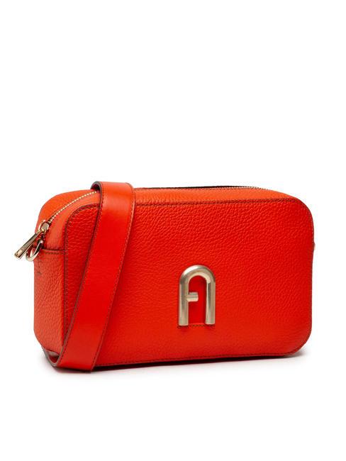 PRIMULA Shoulder bag, in leather tangerine - Women’s Bags