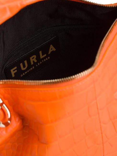 GINGER Small handbag in coconut leather fluorescent orange - Women’s Bags