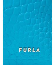 FURLA GINGER Small handbag in coconut leather cyan - Women’s Bags - 4