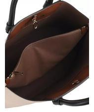 FURLA MIASTELLA Leather tote bag with shoulder strap greige+cognac h+black - Women’s Bags - 5