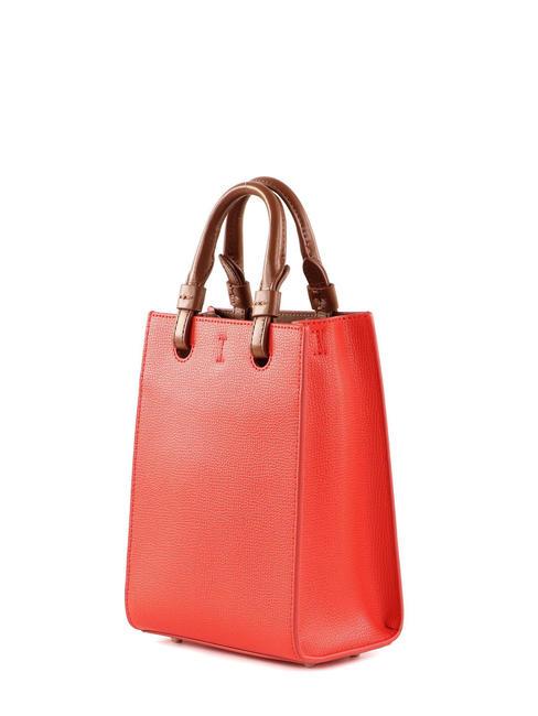 VARSITY STYLE Vertical leather bag with shoulder strap spritz+greige - Women’s Bags