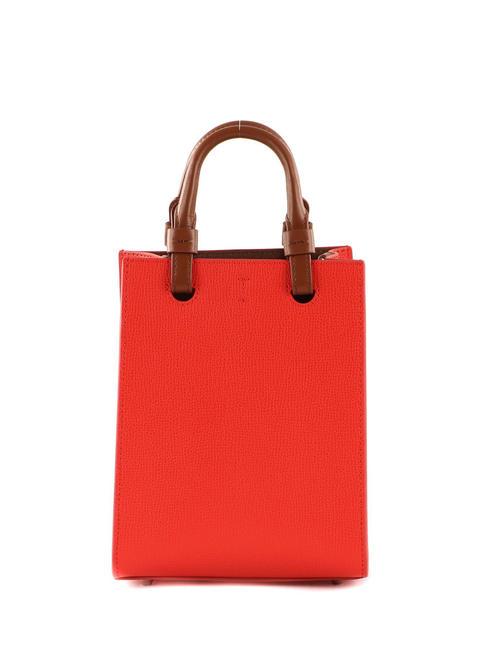 VARSITY STYLE Vertical leather bag with shoulder strap spritz+greige - Women’s Bags