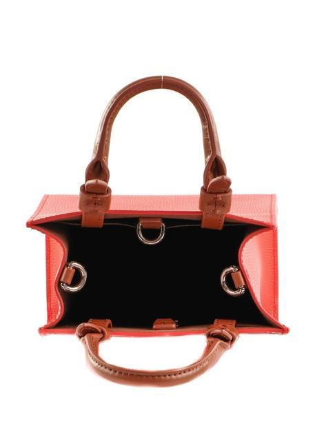 VARSITY STYLE Vertical leather bag with shoulder strap spritz+greige - Women’s Bags