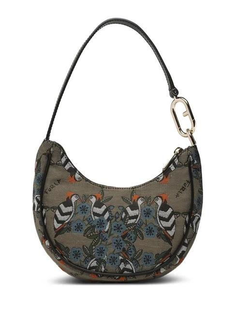 PRIMAVERA Shoulder bag in jacquard fabric greige tones - Women’s Bags