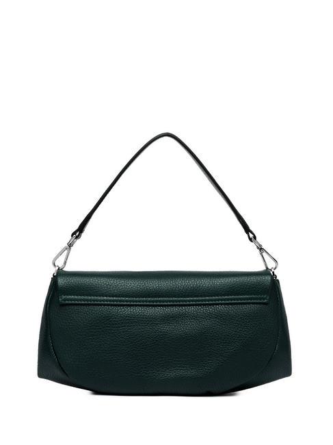 ADELE Leather clutch bag with metal shoulder strap deep green - Women&rsquo;s Bags
