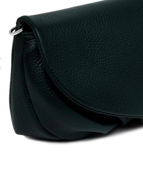 ADELE Leather clutch bag with metal shoulder strap deep green - Women&rsquo;s Bags