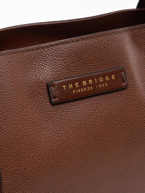 CARLOTTA Leather shoulder shopping bag BROWN - Women’s Bags