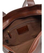 THE BRIDGE CARLOTTA Leather shoulder shopping bag BROWN - Women’s Bags - 4