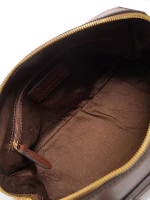 CECILIA Leather trunk bag with shoulder strap BROWN - Women’s Bags