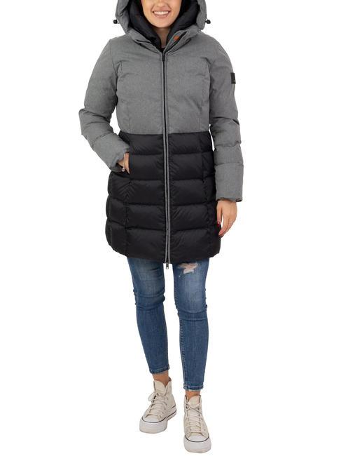 CIRRUS LT Down jacket with hood melange gray - black - Women's down jackets