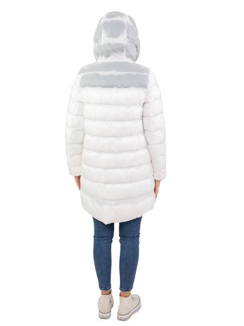 STAND RT Long down jacket with colored padding white - Women's down jackets