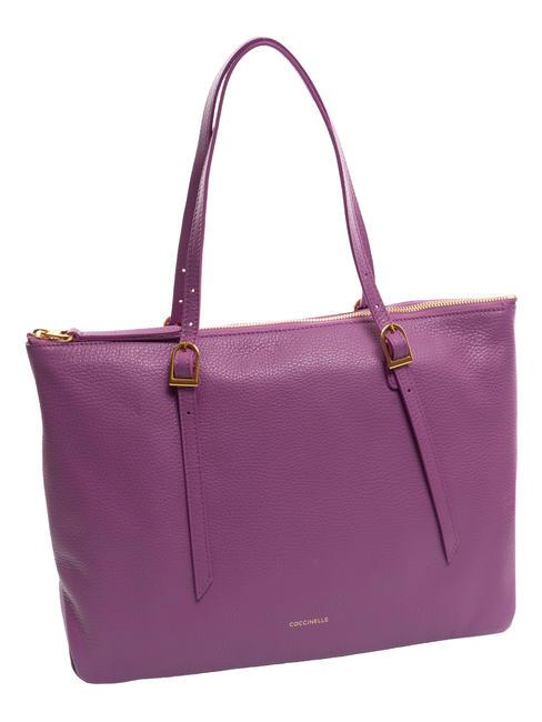 CHERRY Hammered leather shopping bag dahlia - Women&rsquo;s Bags