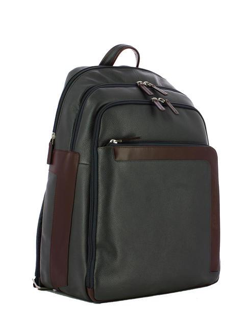 X1 15.6" leather laptop backpack blue / brown - Laptop backpacks