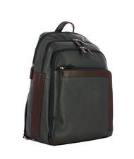 PIQUADRO X1 15.6" leather laptop backpack blue / brown - Laptop backpacks - 2