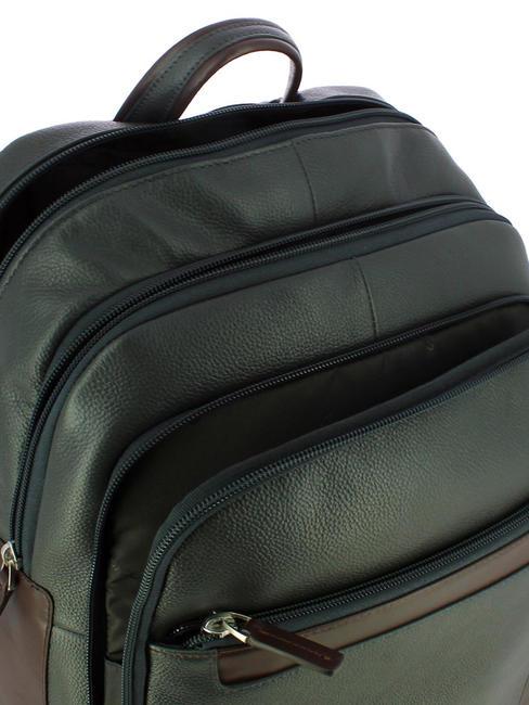 X1 15.6" leather laptop backpack blue / brown - Laptop backpacks