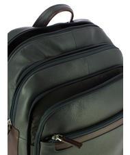 PIQUADRO X1 15.6" leather laptop backpack blue / brown - Laptop backpacks - 4
