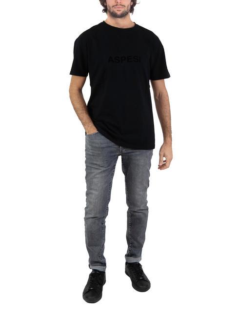 BASIC FLOCK Cotton T-shirt with logo black - T-shirt