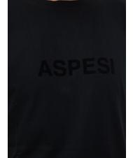 ASPESI BASIC FLOCK Cotton T-shirt with logo black - T-shirt - 2