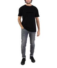 ASPESI BASIC FLOCK Cotton T-shirt with logo black - T-shirt - 5