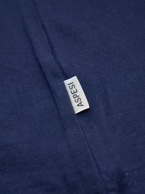 BASIC FLOCK Cotton T-shirt with logo navy - T-shirt