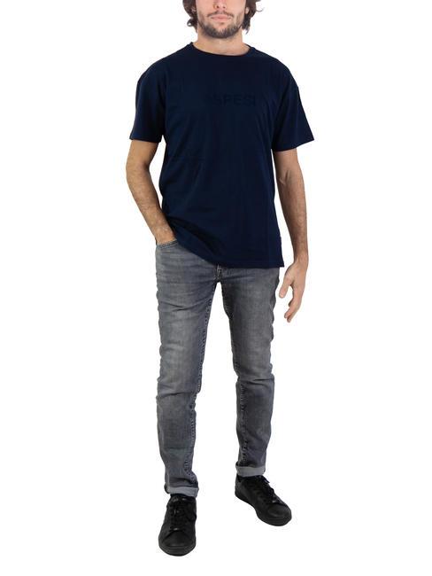 BASIC FLOCK Cotton T-shirt with logo navy - T-shirt