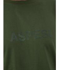 ASPESI BASIC FLOCK Cotton T-shirt with logo military - T-shirt - 2